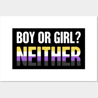 Funny Non-Binary Pride | Gender Identity Genderqueer Posters and Art